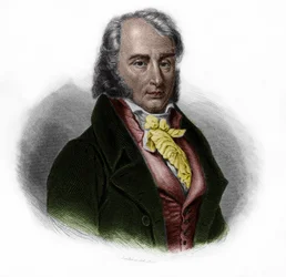Portret Benjamina Constanta (1767 - 1830), urodzonego w Szwajcarii francuskiego szlachcica, myśliciela, pisarza i polityka. w „” LIBRE DES SPORERS”” Louisa de Cormenina Timona. 1842. Kolekcja prywatna.