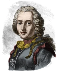 Portret Claude, rycerza ówczesnego hrabiego Forbina (1656-1733) francuskiego marynarza. Rycina XIX wieku. Prywatna kolekcja.