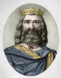 Portret Clovis I (w. 466 - 511) Król Franków.