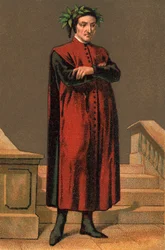 Portret DANTE ALIGHIERI (1265-1321) włoskiego poety.