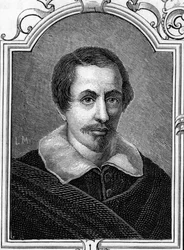 Portret Daniele Crespi (1598-1630) włoskiego malarza. Rycina z 1859 roku w „Galeriach Europy – Włochy” autorstwa Armandauda. Prywatna kolekcja.