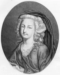 Portret Elisabeth Filipińskiej Marie Helene z Francji zwanej Madame Elisabeth (1764-1794), siostry Ludwika XVI - Grawerowanie z 1863 roku w „Le Livre Rouge - Histoire De L
