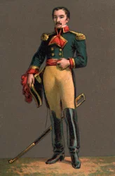 Portret FRANCISCO SOLANO LOPEZ (1827-1870) dyktatora Paragwaju. Chromolitografia Ze zbiorów prywatnych