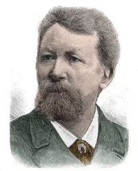 Portret Friedricha Gerharda Rohlfsa (1831-1896) niemieckiego geografa, odkrywcy, pisarza i poszukiwacza przygód - Friedrich Gerhard Rohlfs, niemiecki geograf, badacz Afryki i pisarz