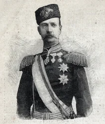 Portret Jerzego I króla Grecji (1845-1913). Grawer w „”Le Peute Parisien””