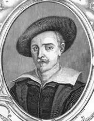 Portret Guido Reniego (1575-1642). Malarz włoski. rycina z 1859 r. w „”Galeriach Europa – Włochy” autorstwa Armengaud. Prywatna kolekcja.