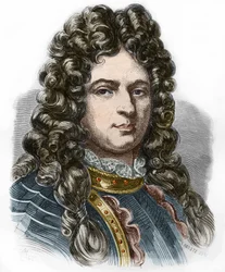 Portret Jeana Barta (1650 - 1702), korsarza francuskiego. Rycina z XIX wieku. Prywatna kolekcja.