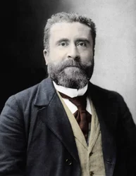 Portret Jeana Jauresa (1859-1914) francuskiego deputowanego socjalistycznego.