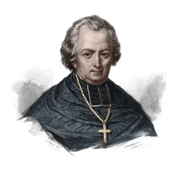 Portret Jeana Lefebvre de Cheverus (1768-1836) francuskiego kardynała, arcybiskupa Bordeaux w „Portretach i historii mężczyzn pożytecznych: mężczyzn i kobiet wszystkich krajów i wszystkich warunków, którzy nabyli prawa do uznania mężczyzn” opublikowanym i 