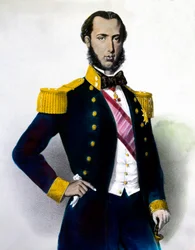 Portret Maksymiliana I (Ferdynanda Maksymiliana Józefa, księcia cesarskiego i arcyksięcia Austrii, królewskiego księcia Węgier i Cyganerii), cesarza Meksyku (1832-1867) Rycina z XIX wieku. Prywatna kolekcja