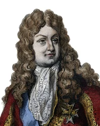 Portret Filipa II, księcia Orleanu (1674-1723), członka rodziny królewskiej Francji i regenta Królestwa w latach 1715-1723. ilustracja z „Le Plutarque Français” autorstwa Edmonda Mennecheta