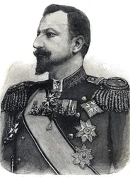 Portret księcia Ferdynanda I (1861-1948) Bułgarii. Grawer w „”Le Peute Parisien””