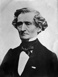 Portret angielskiego kompozytora Hectora Berlioza (zdjęcie czarno-białe)