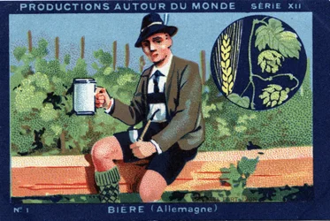 Produkcje na całym świecie: Piwo w Niemczech. Chromolitografia z 1933 roku w „Albumie Josepha-Milliata””