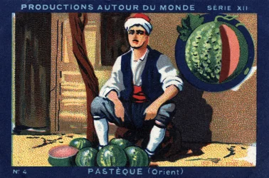 Produkcje na całym świecie: pasta na Wschodzie. Chromolitografia z 1933 roku w „Albumie Josepha-Milliata””