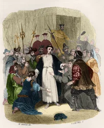 Św. Jan z Avila (Błogosławiony Jan z Avila) (1499-1569) oskarżony o herezję przez inkwizycję w XVI wieku. Ilustracja w „”Misteriach Inkwizycji i innych tajnych stowarzyszeń Hiszpanii”” Victor de Fereal, Suberwick, Manuel Galo de Cuendias.