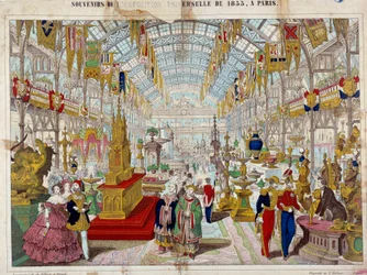 Pamiątki z Wystawy Powszechnej 1855 w Paryżu Rycina około 1855. Paryż, Musee Carnavalet