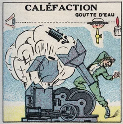 Wytwornice pary: wybuch kotła spowodowany kalefakcją. Anonimowa ilustracja z 1925 r. Ze zbiorów prywatnych.