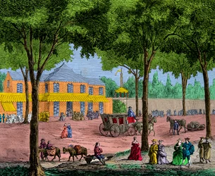 Turecka kawiarnia na Boulevard du Temple w Paryżu w 1780 r., rycina, kolekcja prywatna