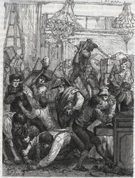 Kradzież strażnika mebli (obecnie Hotel de la Marine, Place de la Concorde) - Kradzież w tygodniu od 11 do 17 września 1792 przez zespół na zlecenie Paula Miette z części Diamentów w hotelu du Garde-Meuble de la Couronne, Paryż, gdzie t