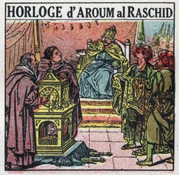 Czas: Haroun al-Rashid (Harun al-Rashid lub al-Rashid (al-Rashid) lub ar Rachid (ar-Rashid) lub el Rashid (el-Rashid) lub el Raschid (el-Rashid) lub al Raschid (al- Raschid), Kalif Abbasydów (763 lub 766-809). Anonimowa ilustracja z 1925 r. Prywatny kol.