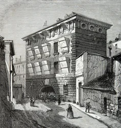 Widok dawnego więzienia La Force, rue du roi de Sicily w Paryżu w XIX wieku, rycina, zbiory prywatne