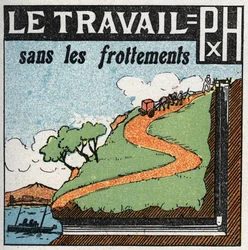 Praca i moc: praca bez tarcia. Anonimowa ilustracja z 1925 r. Ze zbiorów prywatnych.