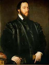 Antoine Perrenot de Granvella, kardynał, główny minister Małgorzaty Parmeńskiej, gubernator Niderlandów ... (olej na drewnie dębowym)