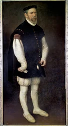Portret u stóp Pejerona, błazna hrabiego Benavente Obraz Antonio Moro (1517-1575) Madryt XVI w., Muzeum Prado