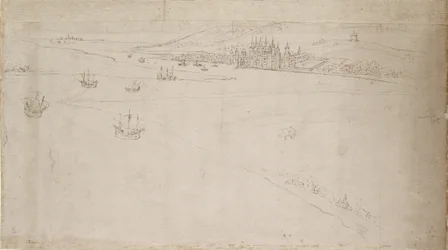 Panorama Londynu widziana z Southwark: Greenwich, 1554