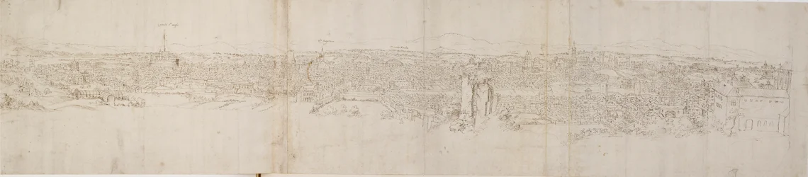 Panoramiczny widok na Rzym z Monte Janiculus, ok. 1550 r.