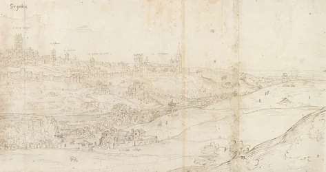 Panoramiczny widok Segowii od wschodu, c1560-1570