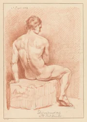 Siedzący akt męski, widziany z tyłu (3. nagroda 1769)