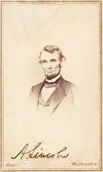 Abraham Lincoln, podpisany carte-de-visite, 1864