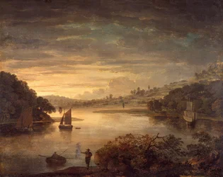 „Widok na rzekę Neath w Glamorganshire”, 1740-1760