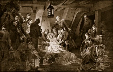 Śmierć Nelsona, 1805, ilustracja z „Hutchinson