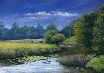 Cicho płynie stour, 2006 (pastel na papierze)