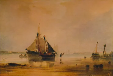 Statki na brzegu w pobliżu Southampton, c1831, 1935