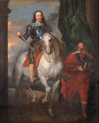 Karol I na koniu z M. De St. Antoine (olej na płótnie)
