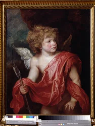 „Amorek (Amorek)”” Obraz Sir Antonisa (Antona lub Antona) van Dycka (1599-1641) Muzeum Puszkina z XVII wieku Moskwa