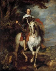 Portret konny dona Francisca de Moncada (1586-1635), hrabiego Osony, ambasadora króla Hiszpanii Filipa IV w Brukseli. Obraz Antona van Dycka (1599-1641), XVII wiek. Wys. 3,05 x 2,42 m