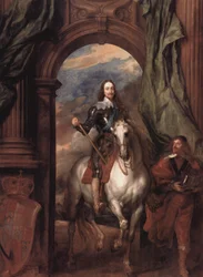 Niemcy: Portret Karola I, króla Anglii, na koniu z jego towarzyszem St Antoine Karol I (1600-1649) z M. de St Antoine