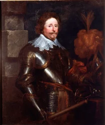 Portret Fryderyka Henri de Nassau Księcia Orańskiego (1584-1647) Kapitana i Admirała Generalnego Zjednoczonych Prowincji Obraz Antonie Van Dyck (1599-1641) 1628-1629 Ndz. 121x103 cm Geny, Galleria di Palazzo Rosso