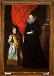 Portret Geronimy Brignole-Sale (Brignole Sale), żony Gian Francesco I Brignole Sale, z córką Marią Amelią (Portret Geronimy Brignole Sale i jej córki Marii-Amelii) Obraz Sir Anthonisa (Anton lub Antoon) van Dyck (1599) -1641) 16