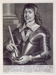 Portret Jamesa Hamiltona (1606-49) 1. księcia Hamiltona, rytowany przez Joannesa Meyssensa (1612-70)