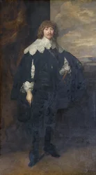 Portret Williama Cavendisha, przerobiony niebieską szarfą
