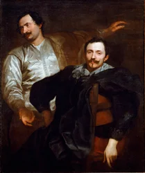 Portret malarzy Lucas (1591-1661) i Cornelis (1592-1669) pędzla Waela”” Obraz Antonie Van Dyck (1599-1641) 1627 wym. 120x101 cm Rzym, Pinacoteca Capitolina, nr inw. 71