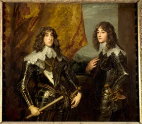 Portrety książąt palatynów, Karola Ludwika I (1617-1680) i Roberta (1619-1682) syna króla Bohemy Fryderyka V. Obraz Antona (Antoon lub Anthony) van Dyck (1599-1641)