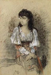 Chłop przebrany, 1876 (akwarela i ołówek na papierze)