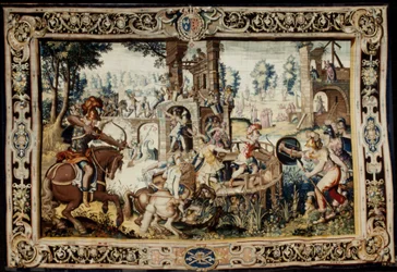 Ćwiczenie w ataku i obronie bastionu, projekt 1562–1565 (tkanina 1611–1627) (wełna i jedwab)